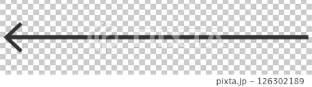 長い　直線　矢印　左向き　黒　単品 126302189