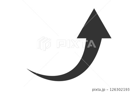 黒　上昇　矢印　シンプル　単品 126302193