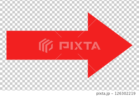 直箭頭，向右，紅色，單一項目 126302219