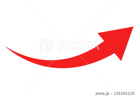 赤　上昇　矢印　シンプル　単品 126302220