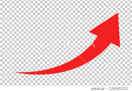 赤　上昇　矢印　シンプル　単品 126302221