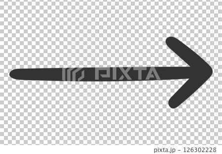 Handwritten style arrow, black, single item 126302228