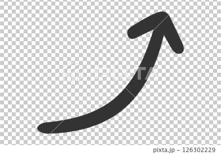 Handwritten style arrow, black, single item 126302229