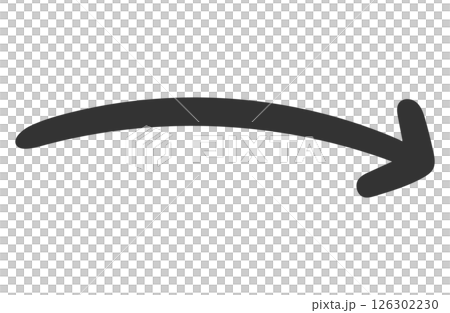 Handwritten style arrow, black, single item 126302230