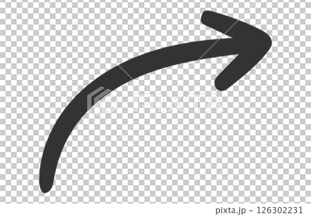 Handwritten style arrow, black, single item 126302231