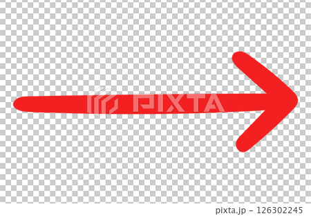 手寫風格箭頭，紅色，單一項目 126302245