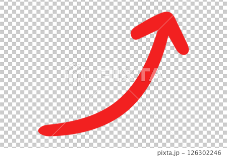 手寫風格箭頭，紅色，單一項目 126302246