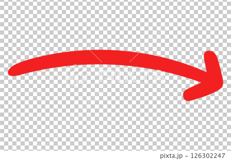 手寫風格箭頭，紅色，單一項目 126302247
