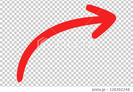 手寫風格箭頭，紅色，單一項目 126302248