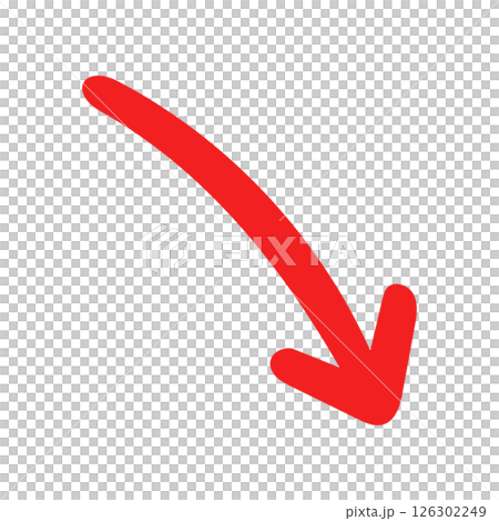 手寫風格箭頭，紅色，單一項目 126302249