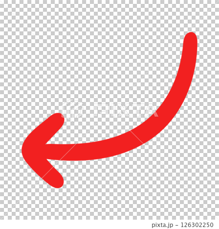 手寫風格箭頭，紅色，單一項目 126302250