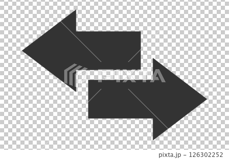 Simple two-way arrow, single item, black 126302252