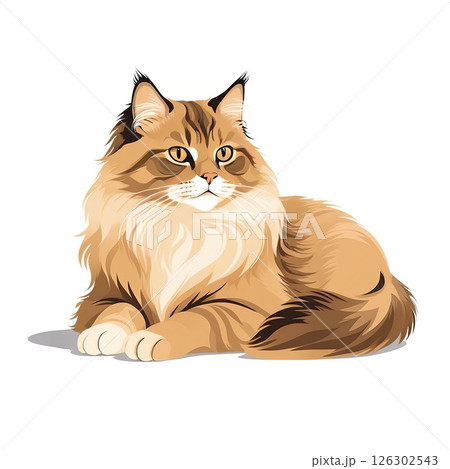 キュートなサイベリアンのポートレートイラスト 126302543