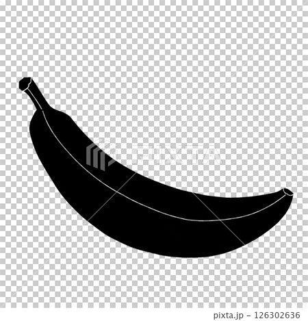 バナナのシルエットイラスト/果物イラスト素材 バナナのシルエットイラスト/果物イラスト素材 126302636