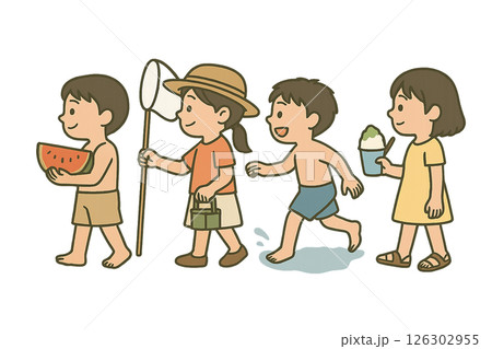 夏休みの子供達 126302955