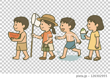 夏休みの子供達 126302955