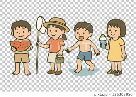 夏休みの子供達 126302956