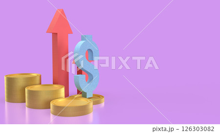 The Dollar symbol and coins for Business concept 3d Rendering. 126303082