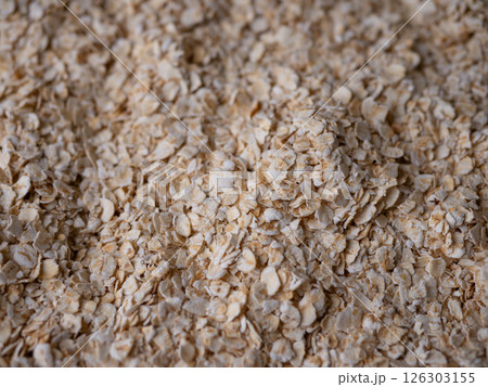 organic Instant Oatmeal or oat flakes pattern background. 126303155