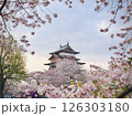 桜に囲まれた高島城跡 126303180
