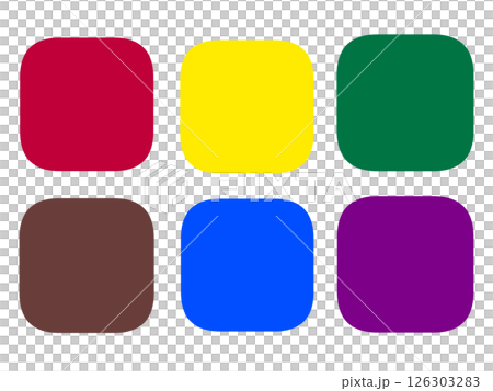 Colorful frame set: Red, yellow, green, brown, blue, purple Colorful frame set: Red, yellow, green, brown, blue, purple 126303283