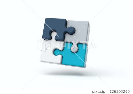 Four interlocking puzzle pieces in different colors, symbolizing teamwork, problem solving, connection, strategy, or integration Four interlocking puzzle pieces in different colors, symbolizing teamwork, problem solving, connection, strategy, or integration 126303290