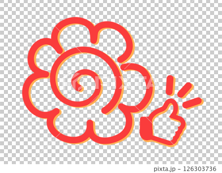 Illustration of a round mark and a like mark Illustration of a round mark and a like mark 126303736