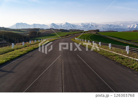 十勝連山に続く道 126303768