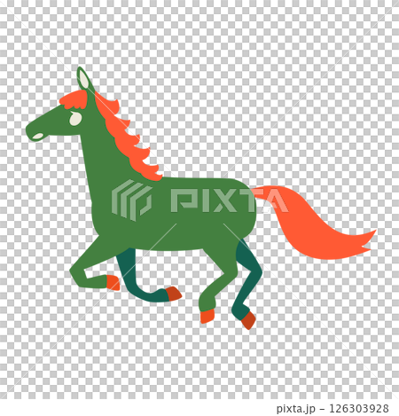 2026 彩色馬向量插圖 2026 彩色馬向量插圖 126303928