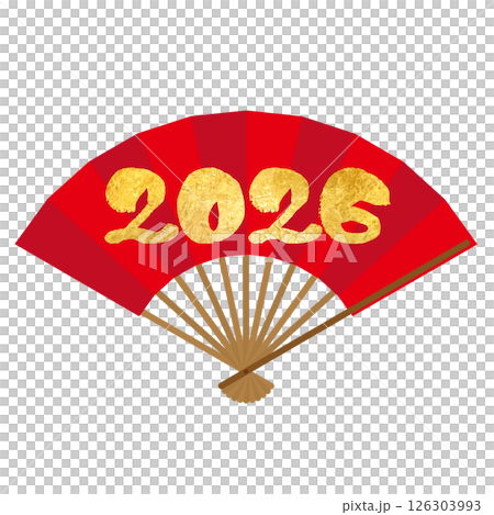 2026 New Year's card material: Red fan 2 2026 New Year's card material: Red fan 2 126303993