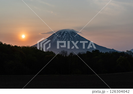 朝焼けの羊蹄山 126304042