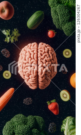 Brain and Fresh Produce Fusion 126304267