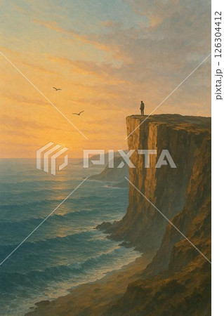 海に沈む夕日 126304412