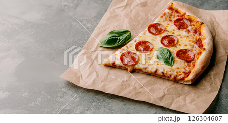 Delicious Pepperoni Pizza Slice 126304607