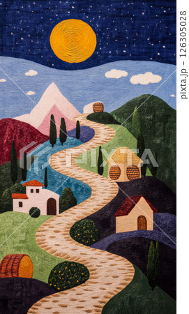 Whimsical Journey Through Colorful Hills 126305028