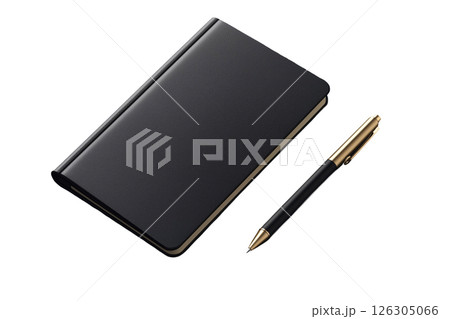 Elegant Black Notebook and Pen Elegant Black Notebook and Pen 126305066