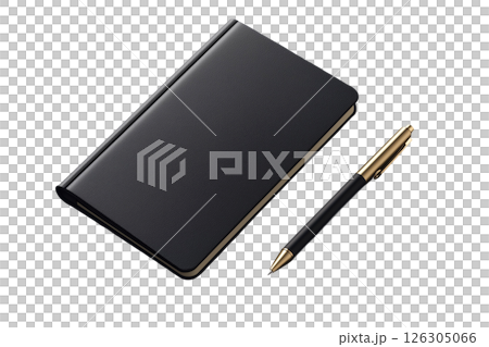 Elegant Black Notebook and Pen Elegant Black Notebook and Pen 126305066