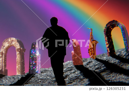 Dreamscape with Colorful Arches 126305231