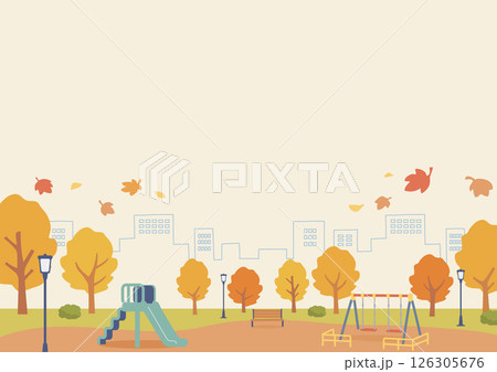 秋の公園の背景 126305676