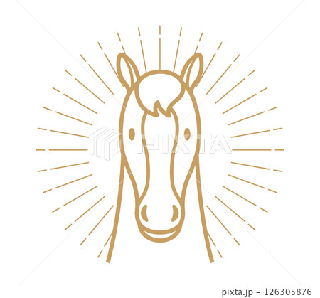 年賀素材　午年のベクター干支シンボルイラスト 126305876