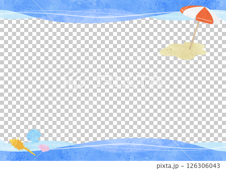 Watercolor ocean image background frame Watercolor ocean image background frame 126306043