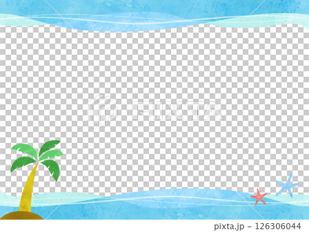 Watercolor ocean image background frame (tropical, emerald green) Watercolor ocean image background frame (tropical, emerald green) 126306044