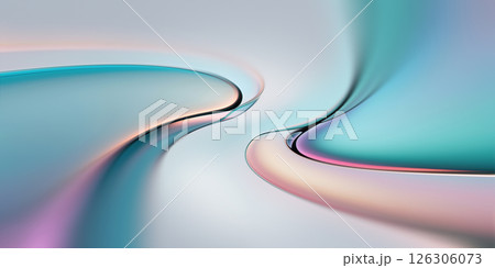 Soft, flowing glass shapes transition through serene pastel hues, creating an enchanting abstract background that evokes a sense of calm and creativity. 126306073
