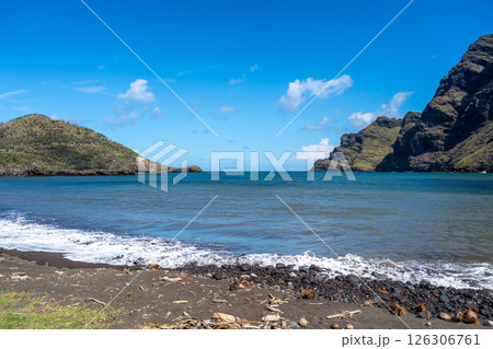 Majestic cliffs of Hakaui Bay, Nuku Hiva, Marquesas Islands, French Polynesia 126306761