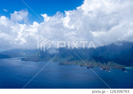 Aerial view of Nuku Hiva in the Marquesas Islands, French Polynesia 126306765