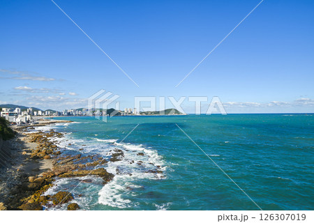 【韓国/釜山】海雲台ブルーラインから見た東海岸の風景 126307019