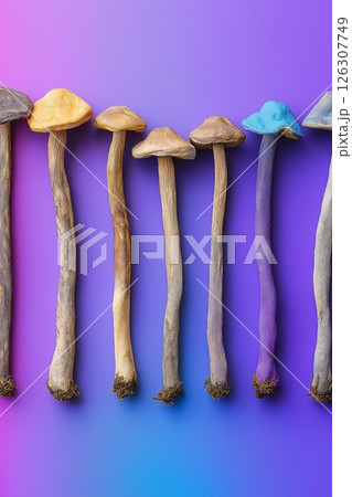 Full view of a schnauzers face and chest, with trimmed fur and symmetrical white markings 126307749