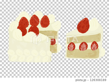 草莓脆餅手繪簡約彩色插畫 126308189