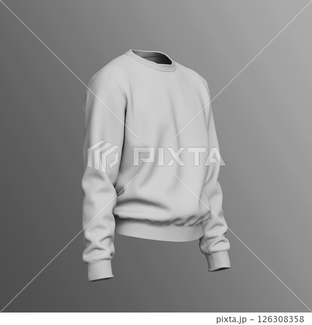 Gray Crew Neck Sweat Shirt Mock up. 3D Rendering. Gray Crew Neck Sweat Shirt Mock up. 3D Rendering. 126308358