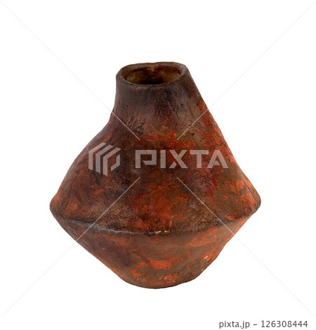 Ceramic vase on white background 126308444